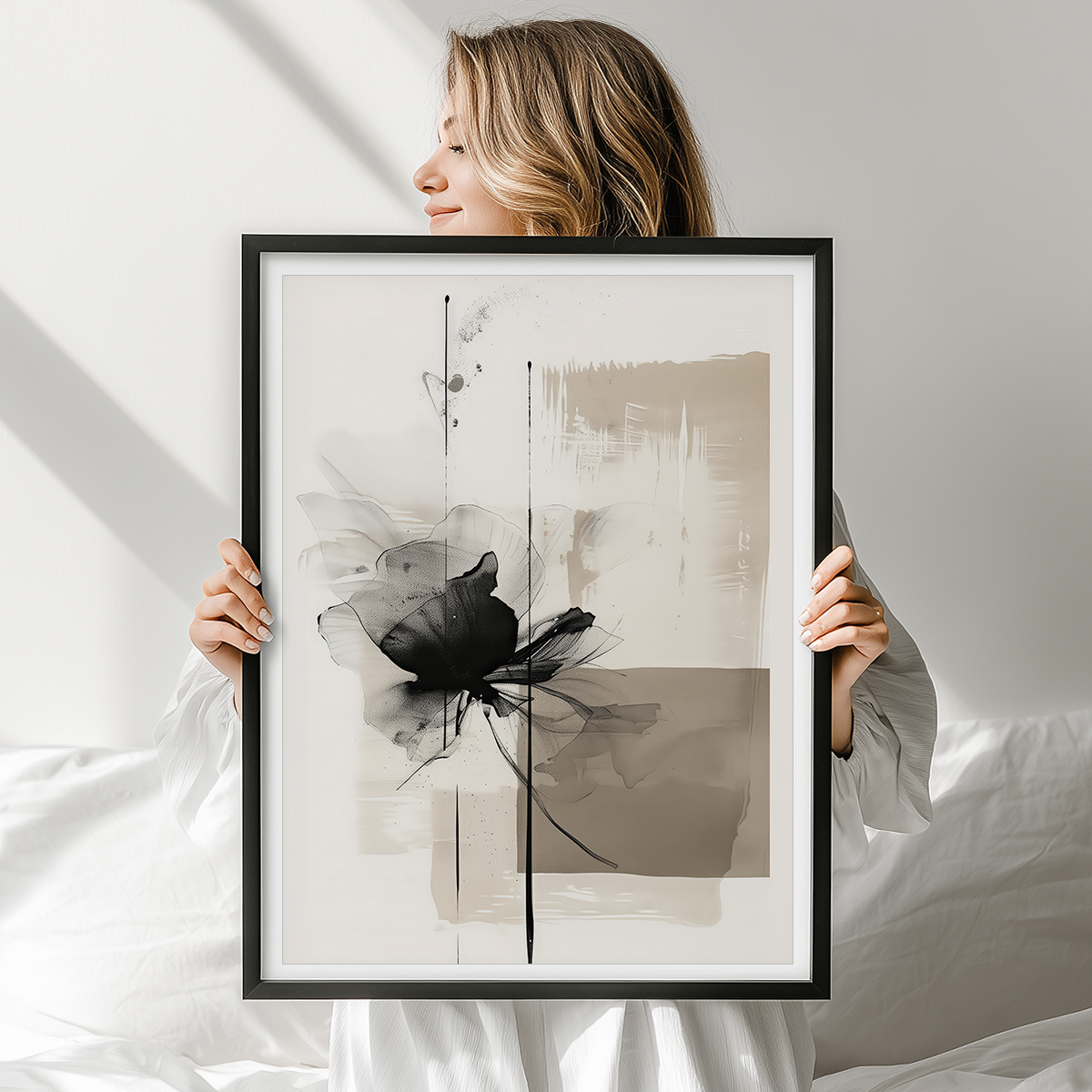 contemporary flower abstract wall art print