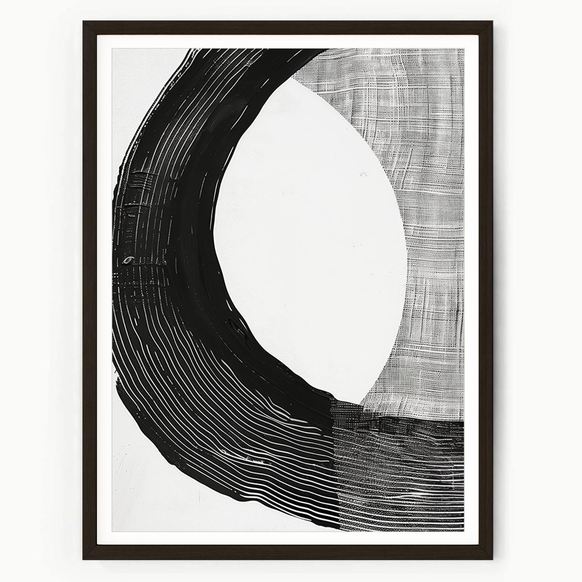 framed minimalist brush stroke art