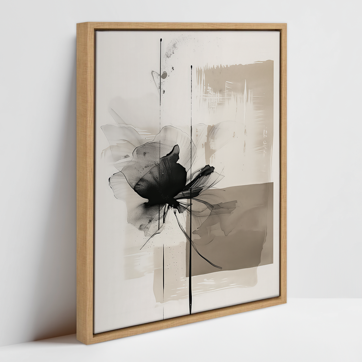 framed minimalist flower art print