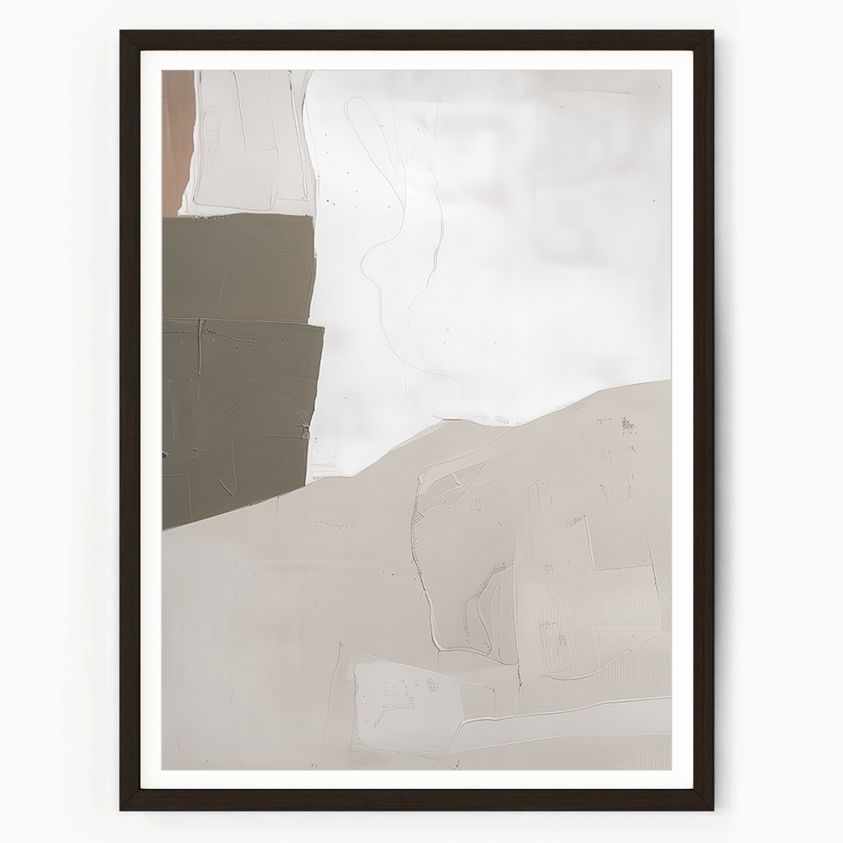 framed modern abstract canvas wall art in neutral tones