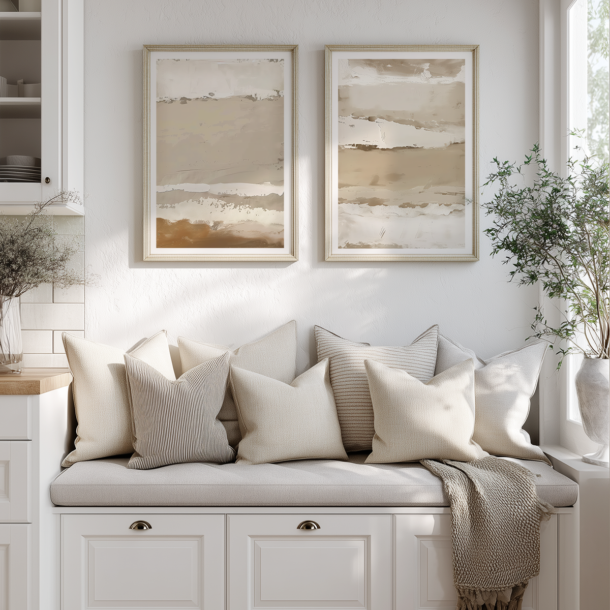 framed wall art styled for contemporary home