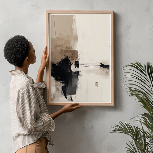 framed wall art styled in contemporary home