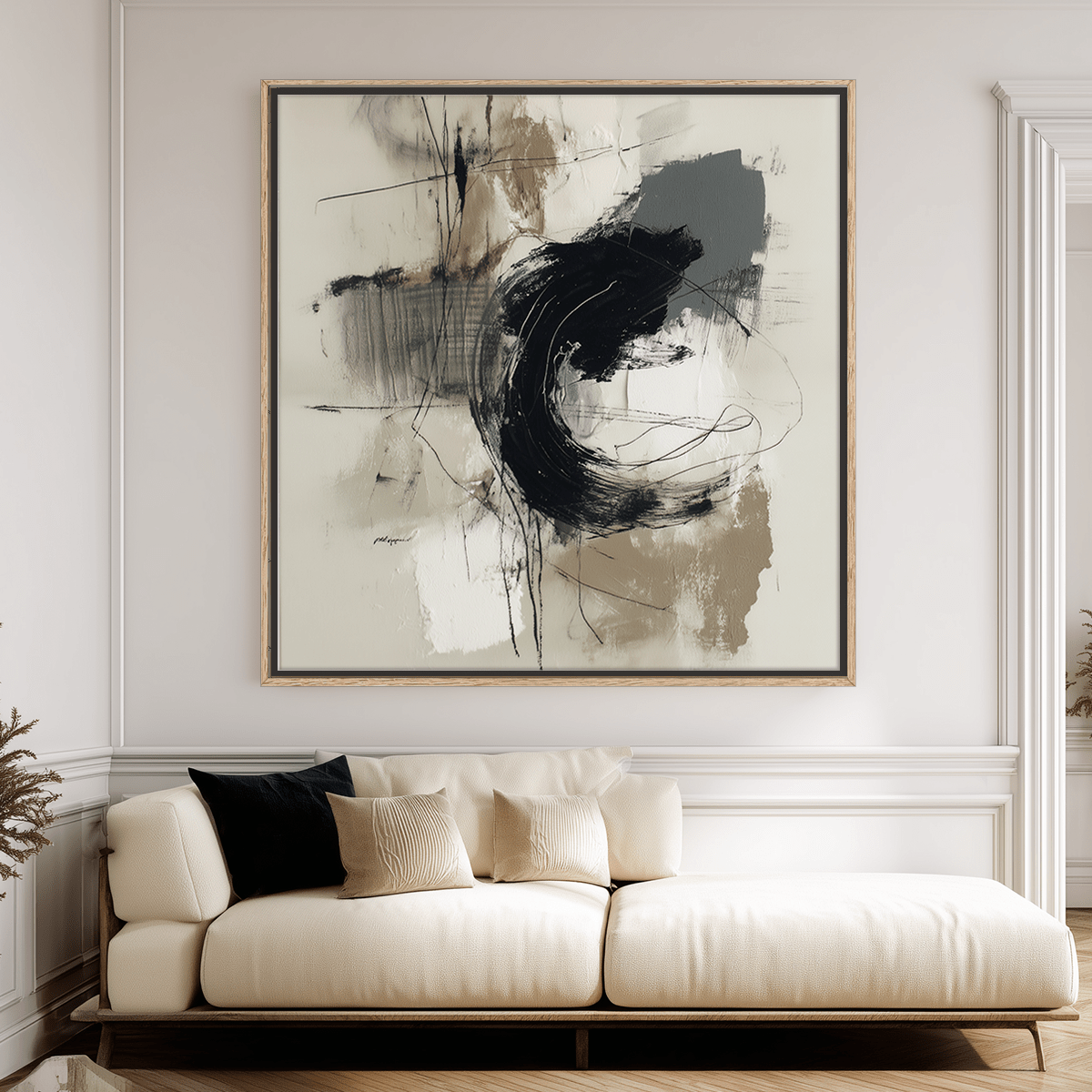 large wall art creating focal point