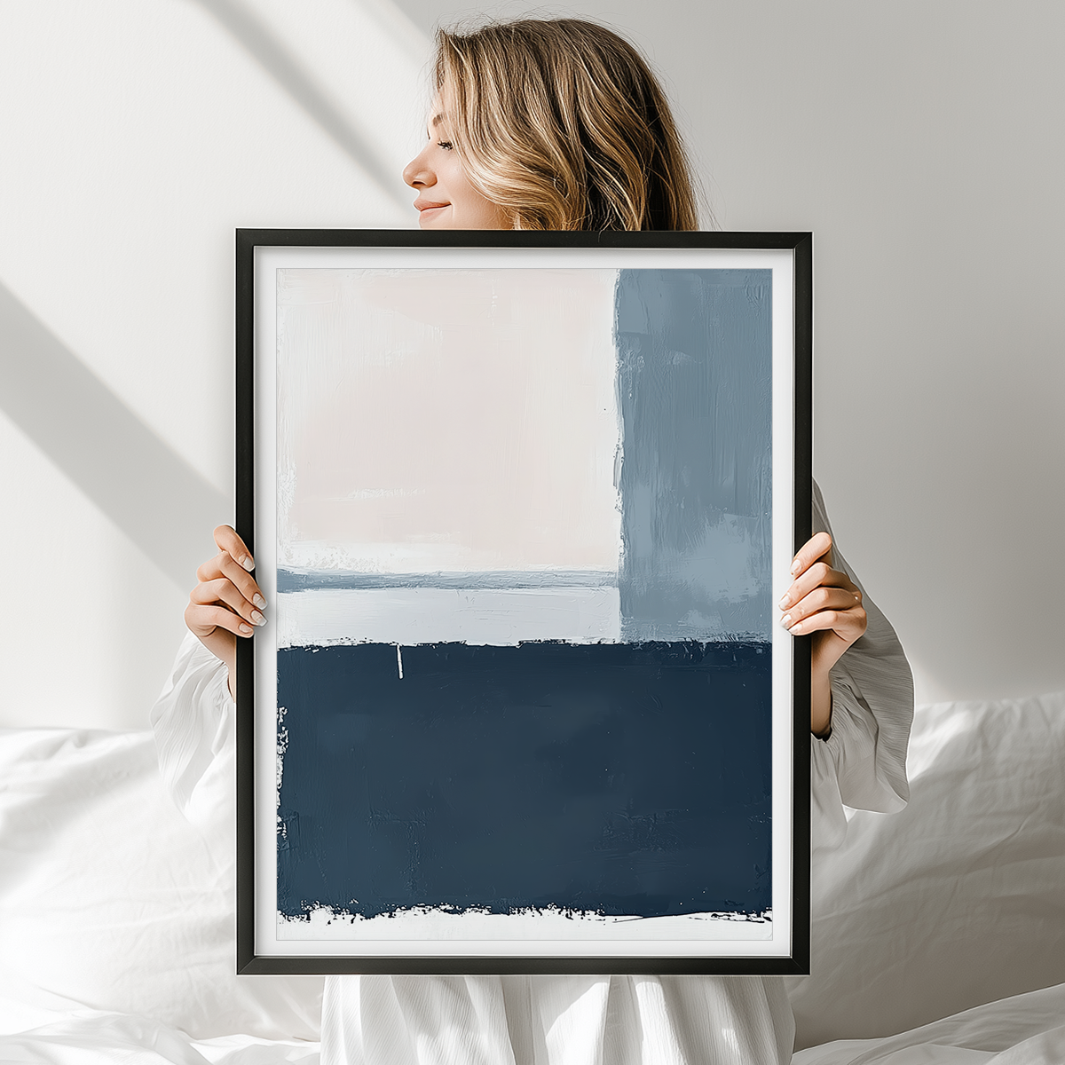 light blue abstract wall art