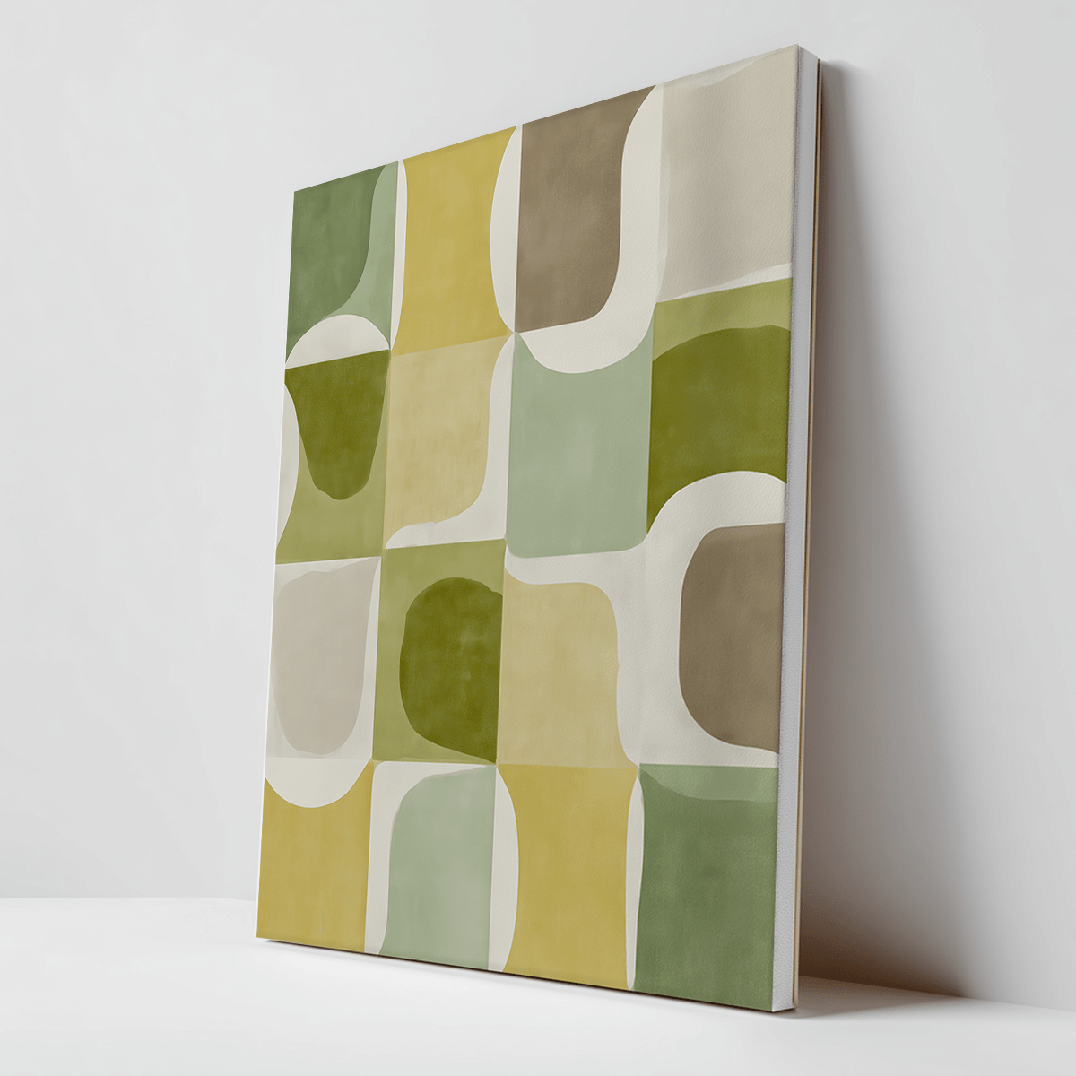 lime green abstract wall art
