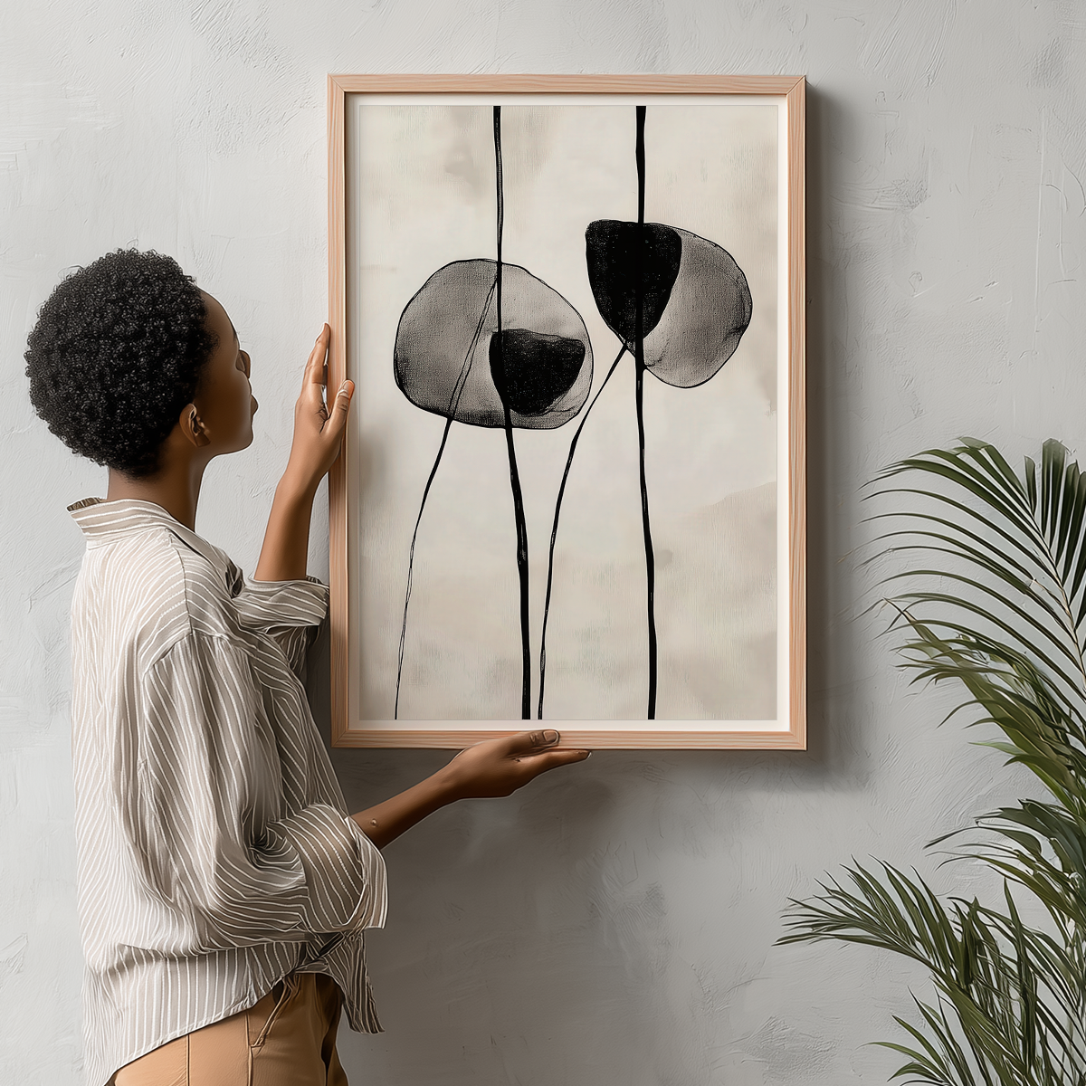minimalist botanical abstract wall art