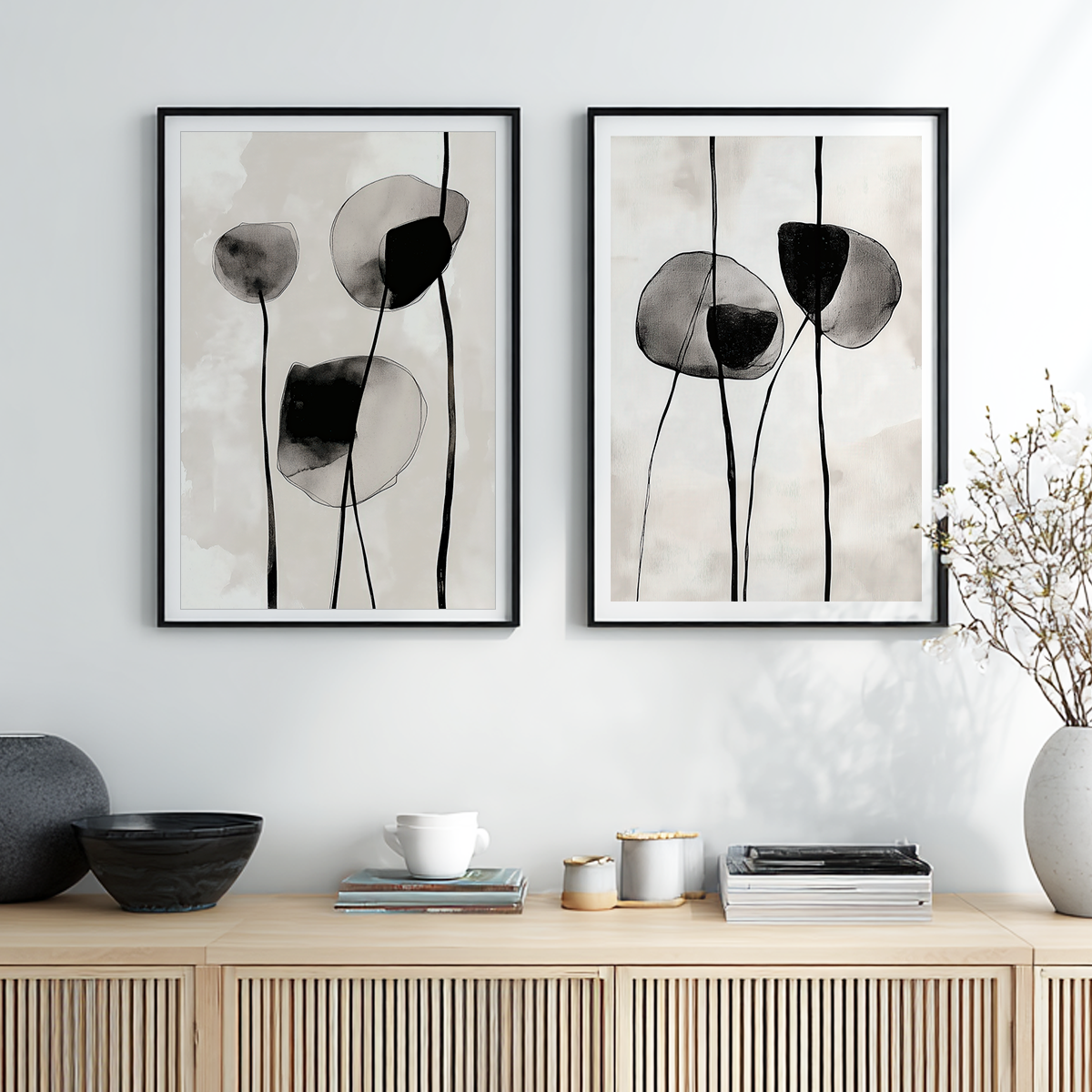 minimalist botanical wall art set