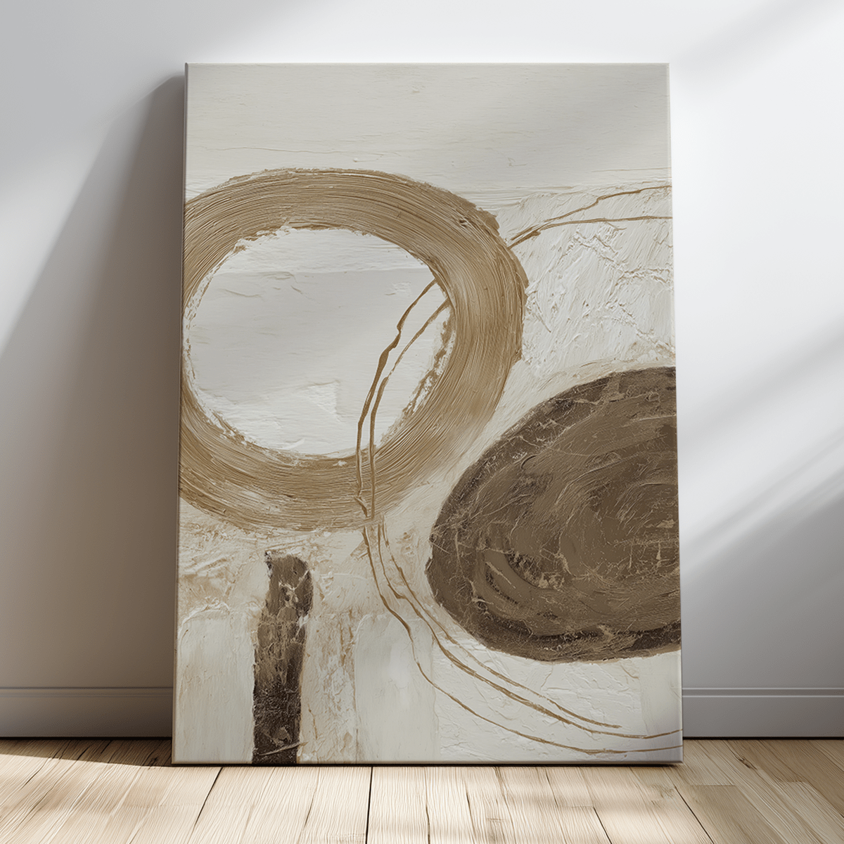 modern framed wall art in neutral color palette