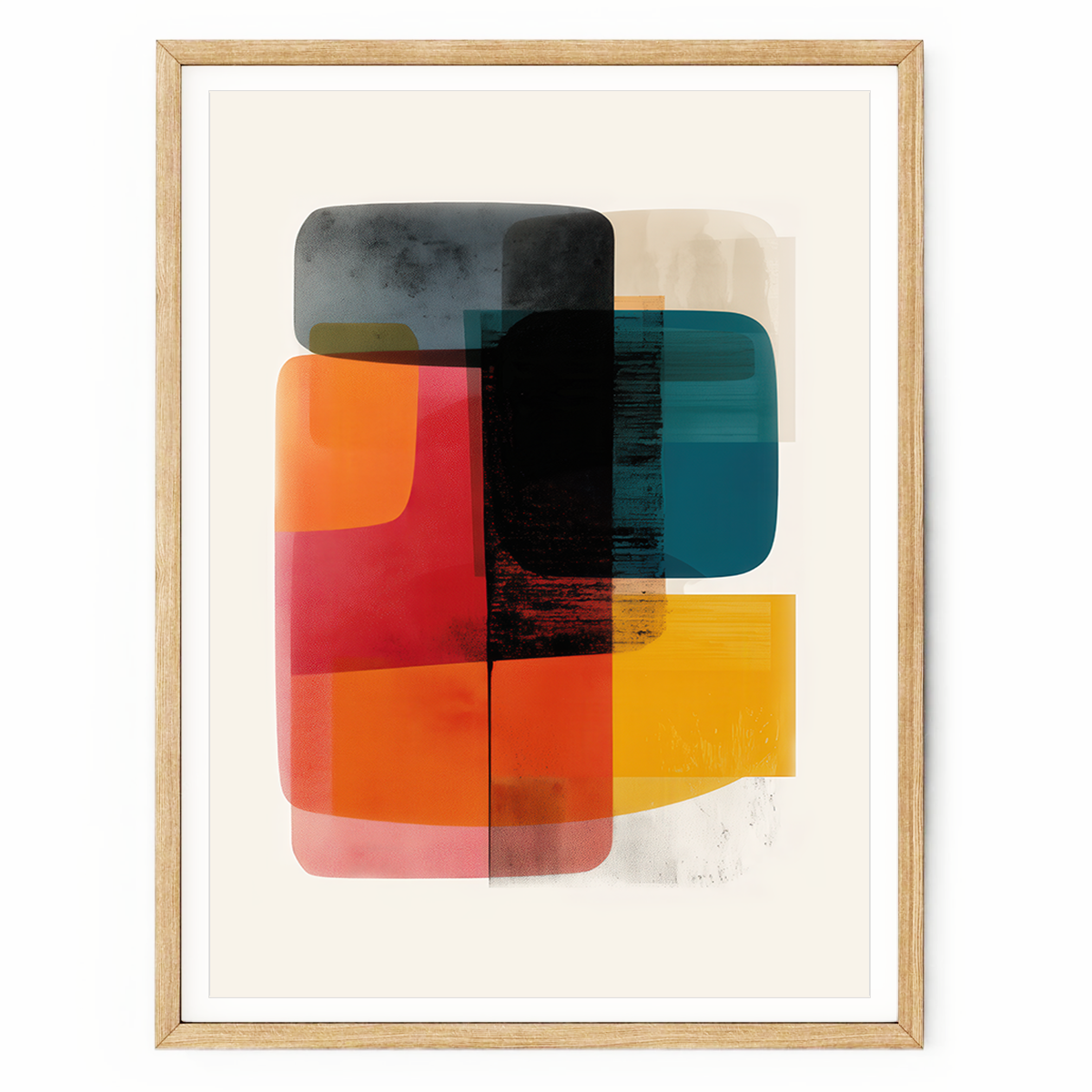 modern statement wall art in spacious room