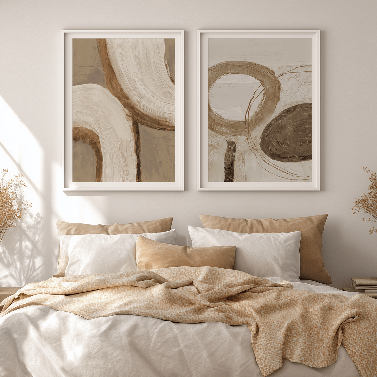 modern wall art decor in neutral tones