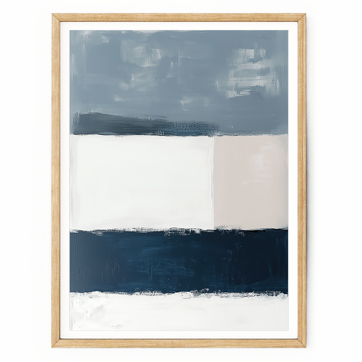 navy blue and neutral abstract wall decor