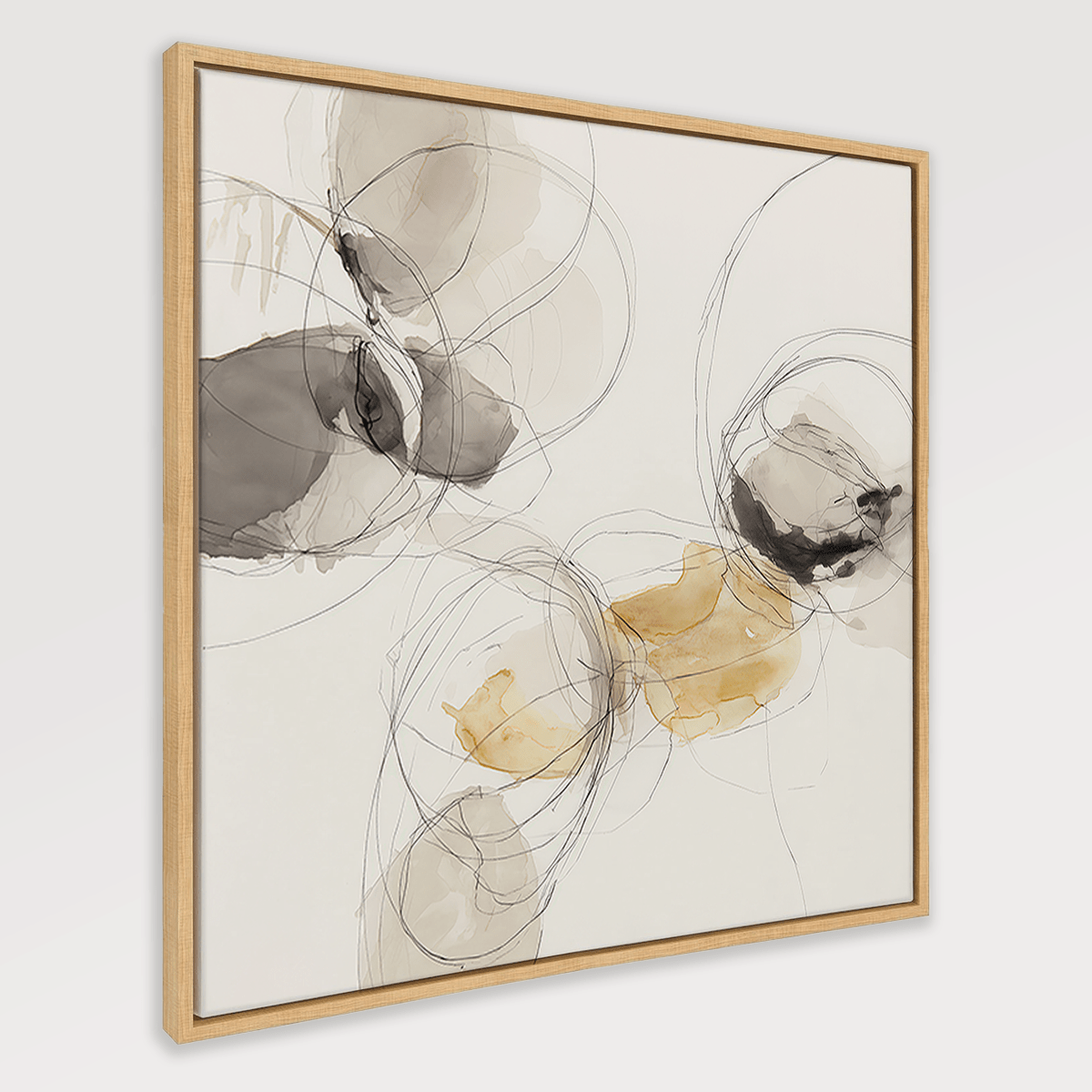 neutral abstract lines framed canvas