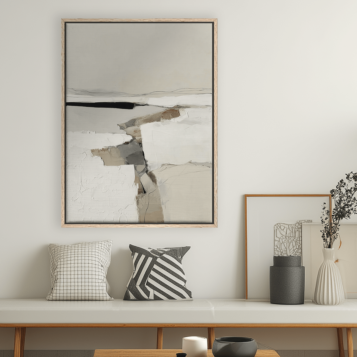 neutral framed wall art for modern homes