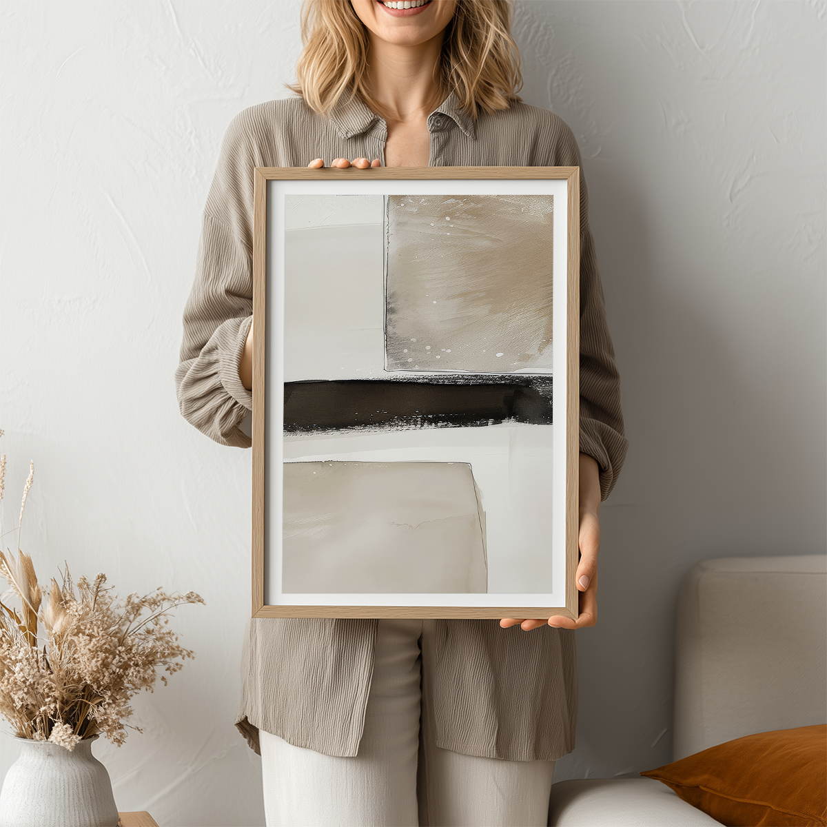 soft minimalist wall art for dining room