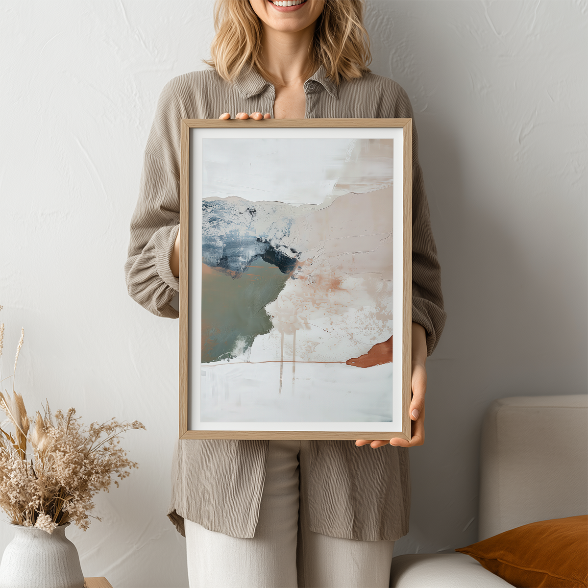 warm and cool abstract canvas art